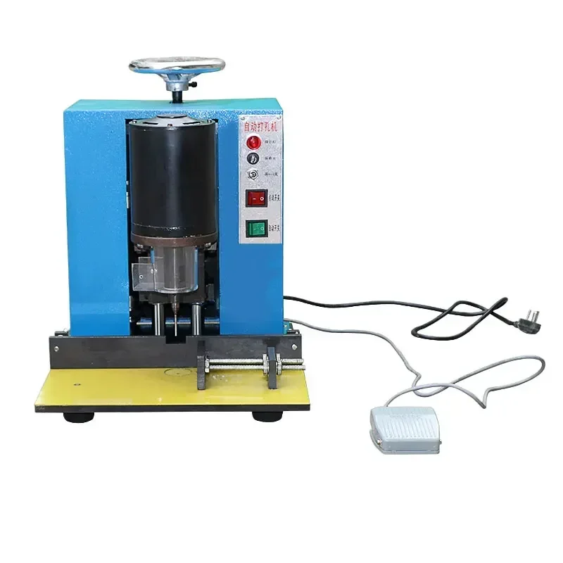 Single-head round-hole punching and binding machine for office use; heavy-duty punch for hang tags/canvas bags.