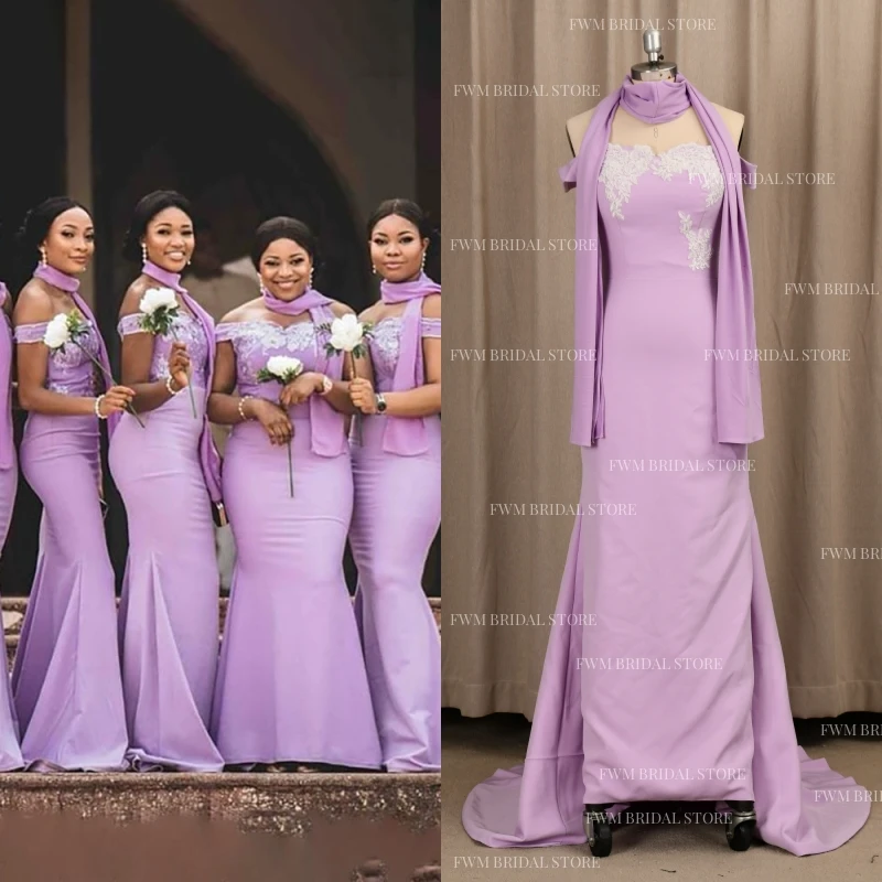 7630# Real Sample Photos Purple Short Sleeve Simple Customized Lace Satin Bridal Wedding Dress Gown Plus Size Bridesmaid Dresses