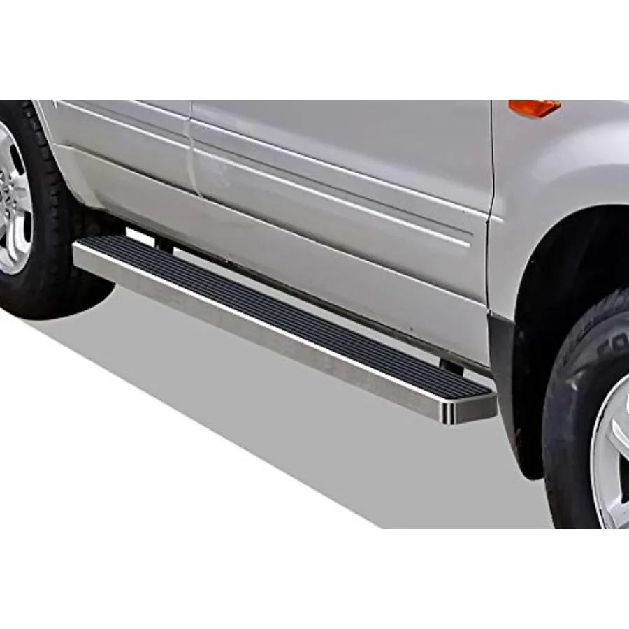 

Stainless Steel Polished 5in Silver Running Boards Compatible w/ Hoonda Pilot 2003-2008 & Acura MDX 02-06 (Nerf Bars Side Steps)