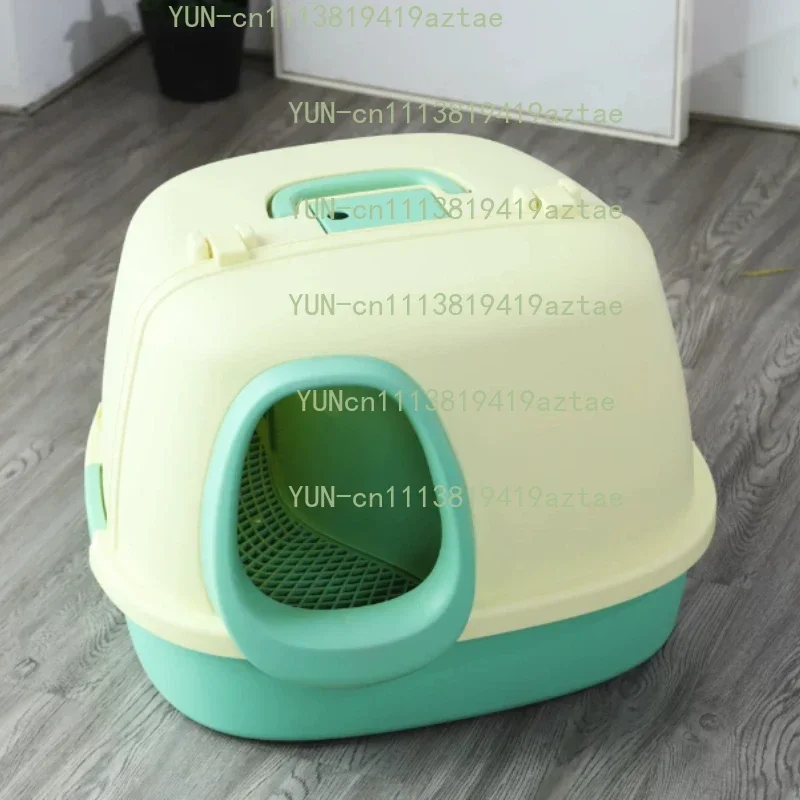 Oversized Cat Litter Box Fully Enclosed Long Channel Anti Splash Deodorizing Large Space Indoor Pet Toilet for Big Cats