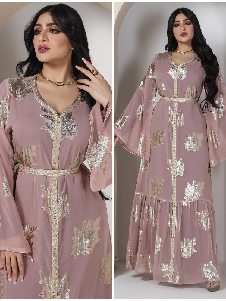 Arab Morocco Muslim Dress Abaya Women Ramadan Chiffon Abayas Dubai Turkey Islam Kaftan Longue Musulmane Vestidos Largos 2022