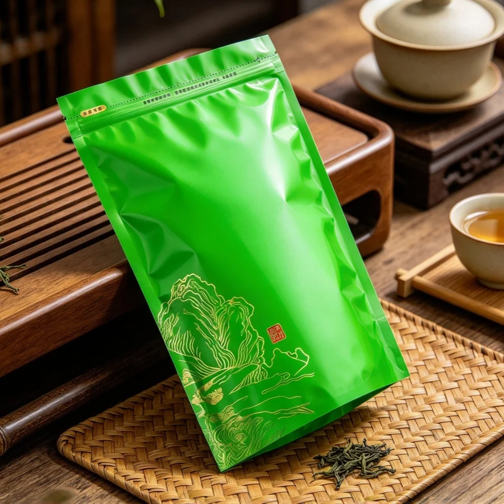 Chinese YunWu Biluochun Tea Pot Zipper Bags Biluochun Green Tea Recyclable Sealing No Packing Bag