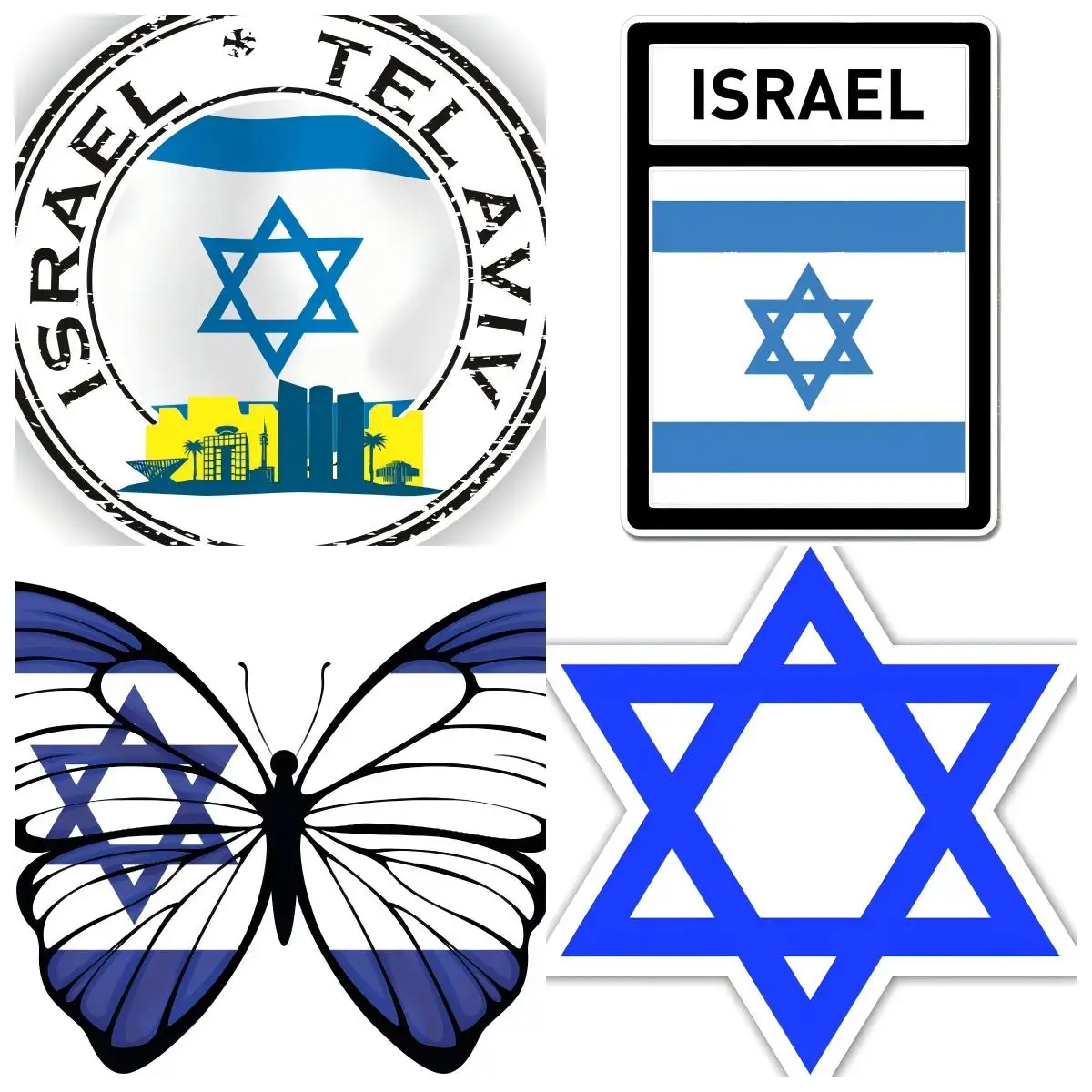

Israeli Star Logo Sticker Israel Vinyl Decal for car Truck or Laptop