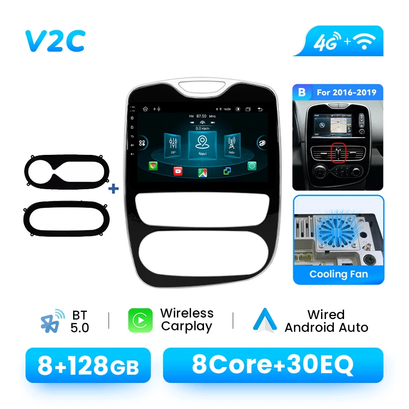 10,1-inch Android 14-autoradio voor Renault Clio 4 2012-2019 | Draadloze CarPlay GPS DSP AI Voice RDS Plug en Play Multimedia