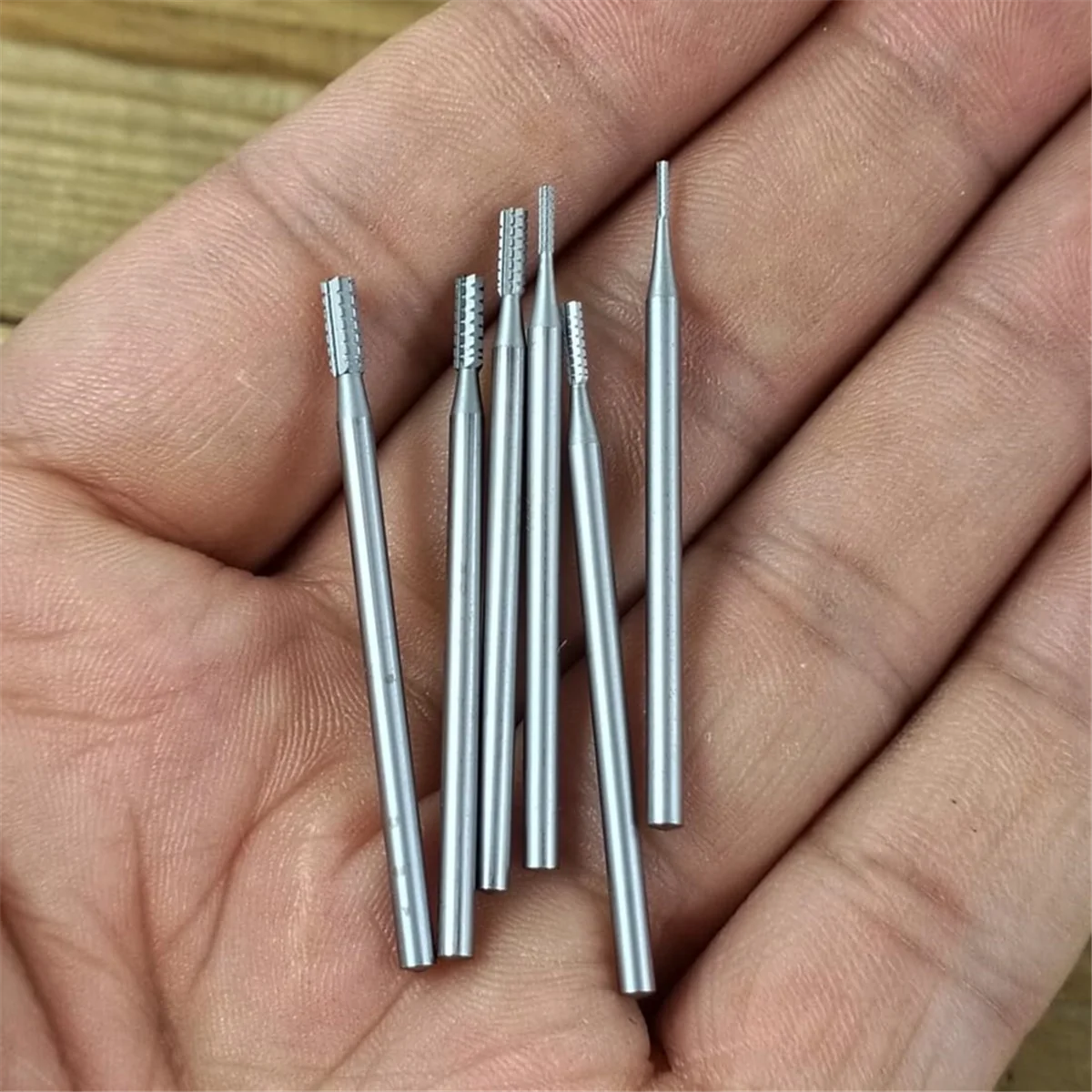 6Pcs Cylinder Shape Jewelry Burr - 3/32Inch Shank Cylindrical Cross-Cut Burs Lapidary Setting Tools HLJS