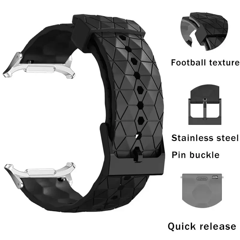 Sport-Silikonarmband für Samsung Galaxy Watch 7 Ultra 47 mm Fußball-Druck-Armband für Galaxy Watch 7 Ultra-Armband