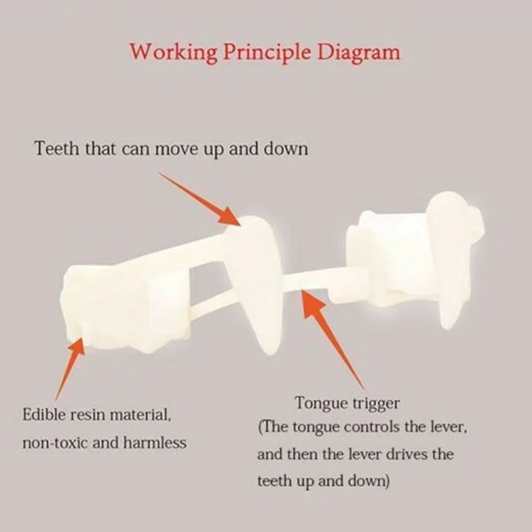 Retractable Vampire Teeth Halloween Vampire Fangs Dentures Vampire Teeth Horror Halloween Cosplay Party Decoration Fake Teeth