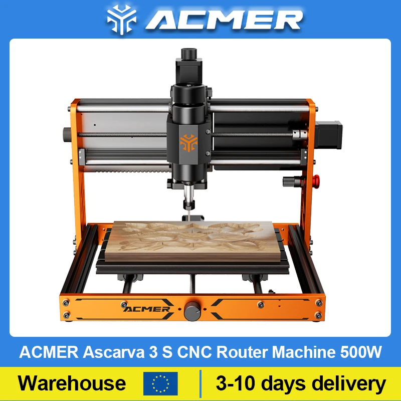 ACMER 3S 500W 3018 CNC Router Machine 300*180*78mm Emergency-Stop 3 Axis GRBL Offline Control for Wood PCB Leather Stone Metal