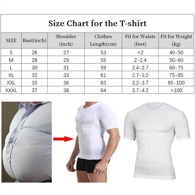 Men\'s Slimming Body Shapewear Corset Vest Shirt Compression Abdomen Tummy Belly Control Slim Waist Cincher Underwear Sports Vest