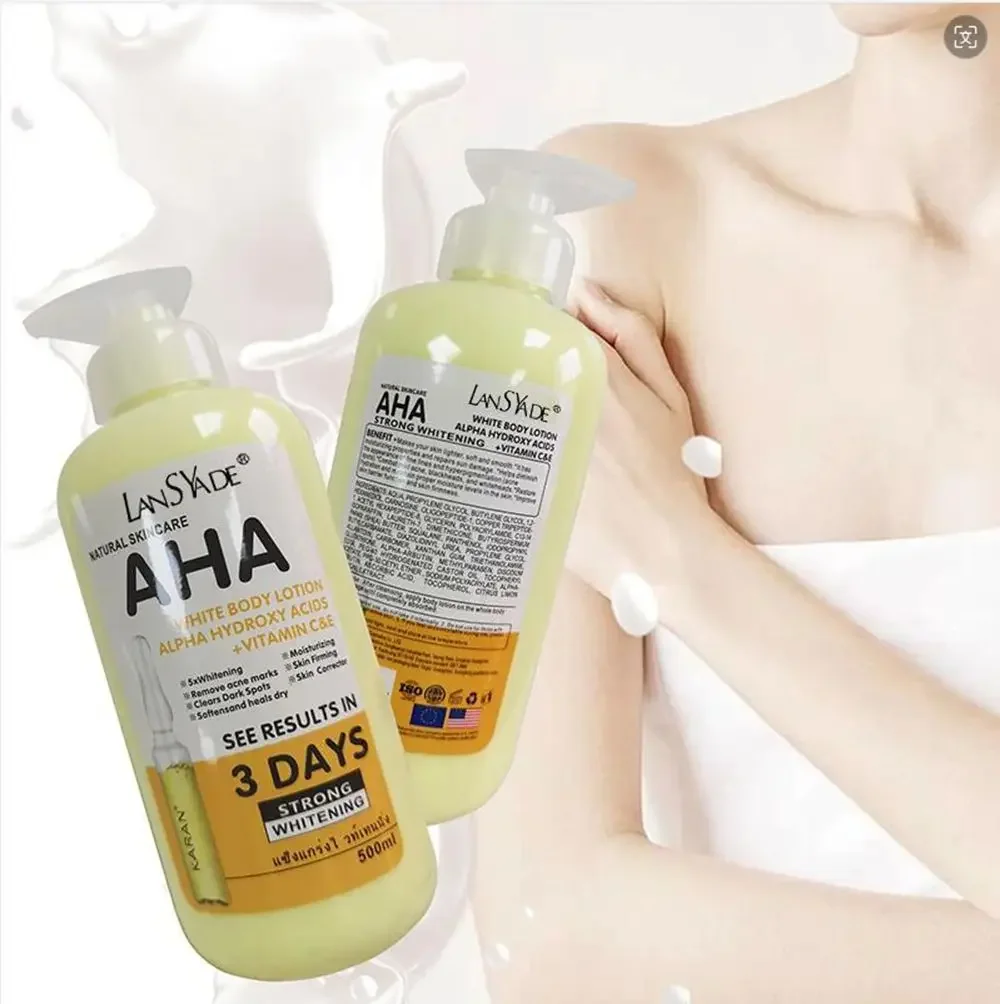 500ml AHA Hydroxy Acid Fruit VC Bleaching Body Cream Repair Skin Moisturizing Body Lotion Skin Lightening Cream