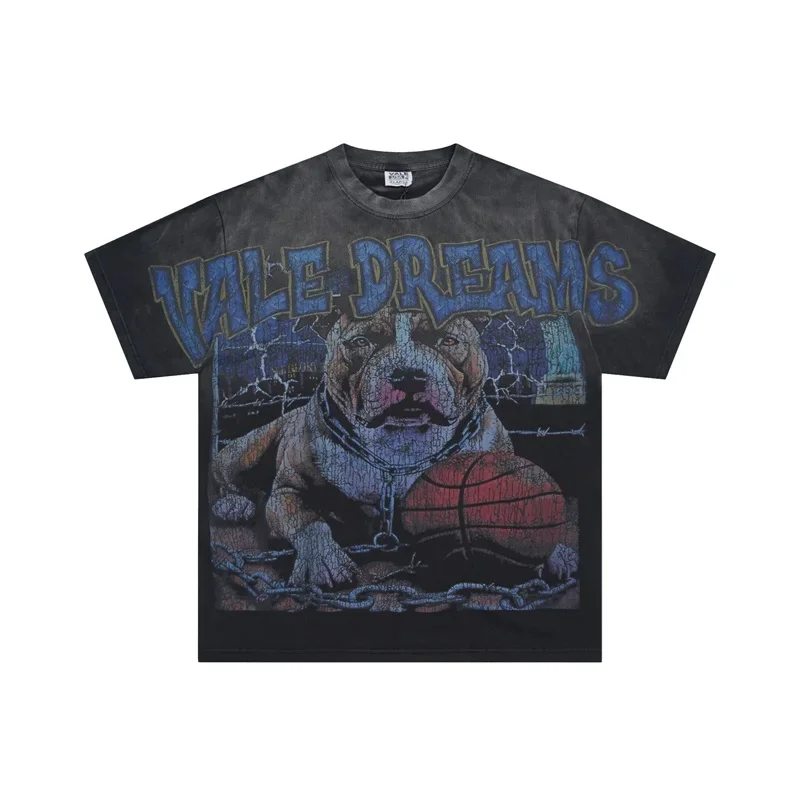 

Dog Basketball Print Vale Men’s Short Sleeves Pure Cotton Oversized Casual Valley Tshirt Top Tees