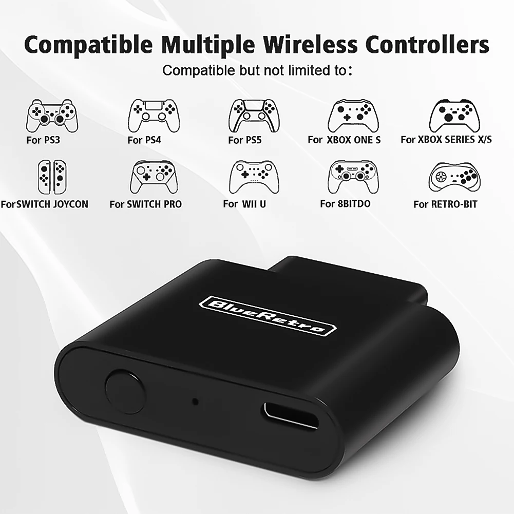 Mini Blueretro Receiver Adapter for PS3/PS4/PS5 8bitdo Switch Xbox Wireless Game Controller Adapter for SNK NEO GEO MVS AES CD