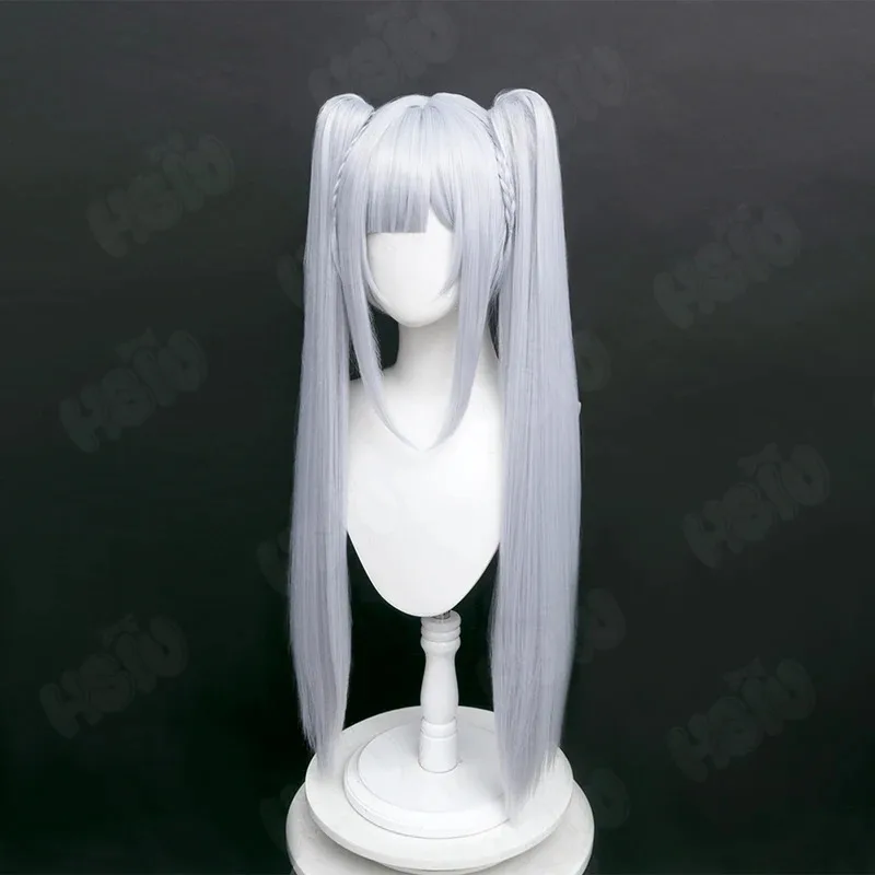 Game Azur Lane Janus Cosplay Wig Blue gray double ponytail long hair Azur Lane Cosplay Wig
