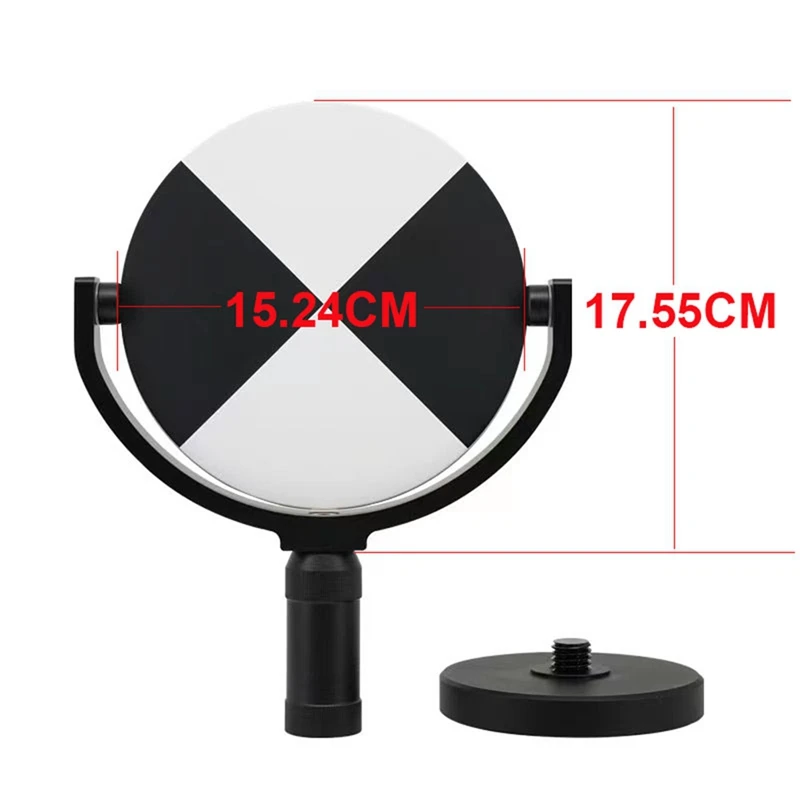 6 Inch Adjustable Tilting Target Scanner with Base for Laser Tracker 155mm Target Black & White with Magnetic Mount-ABVP