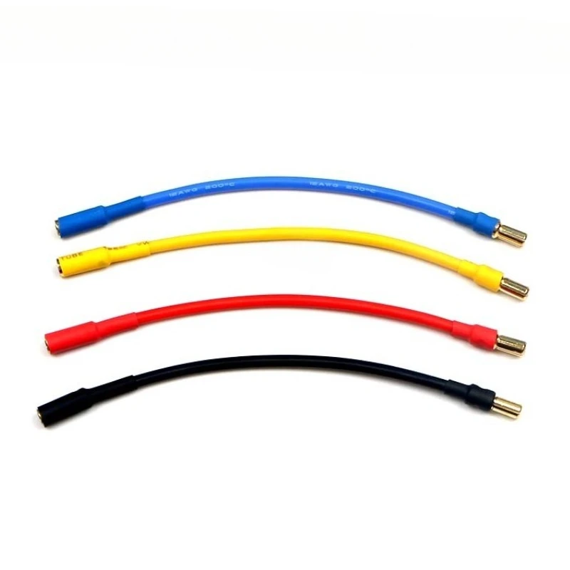 RC Motor/ESC Extension Cable 10CM/20/30/40/50CM with 12AWG Silicone Cable 5.0mm Male to Female Banana Head For RC Drone Car Toy