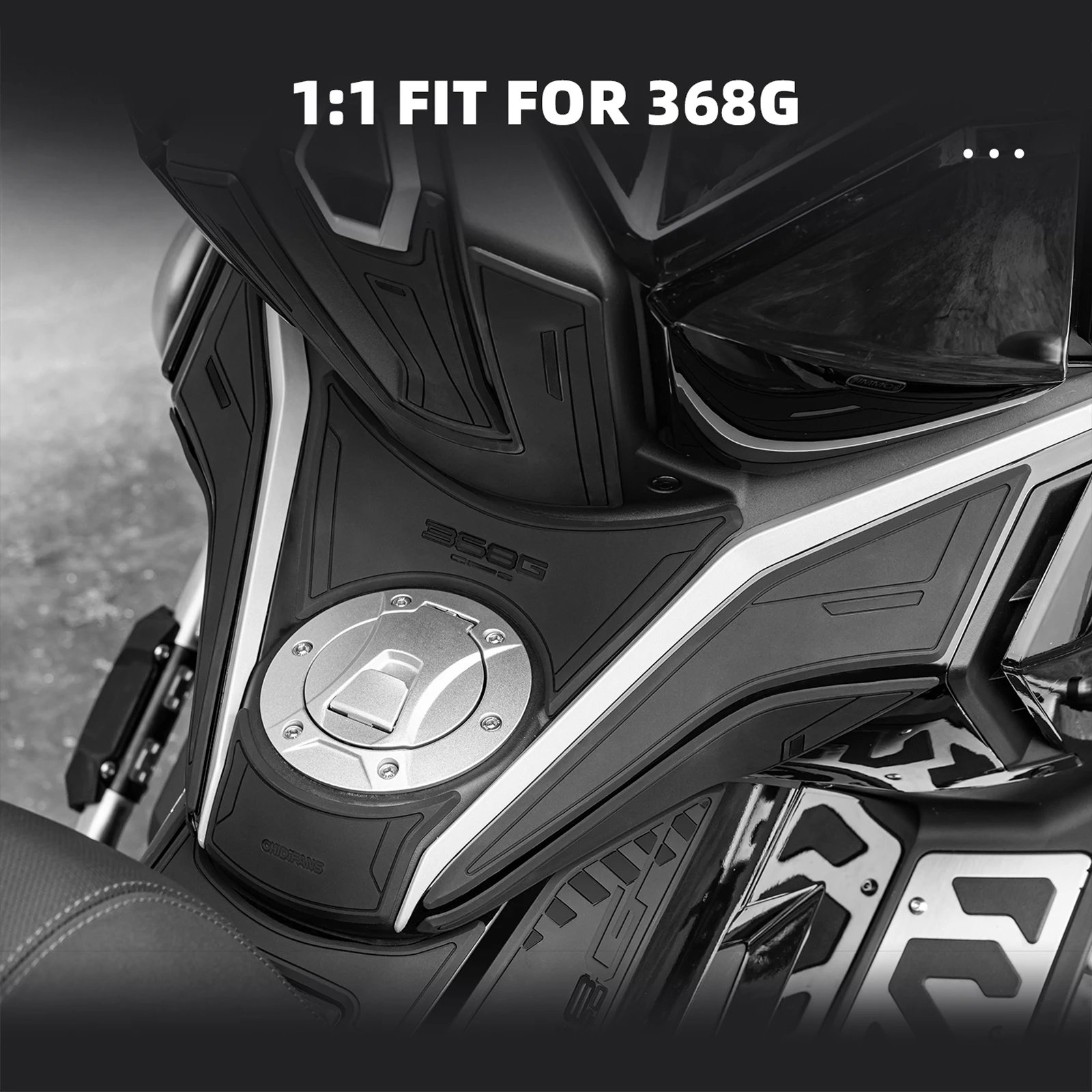 

Motorcycle Tank Grip Pad Rubber Fuel Tank Protective Sticker Knee Traction Decal for 368G 2024-2026