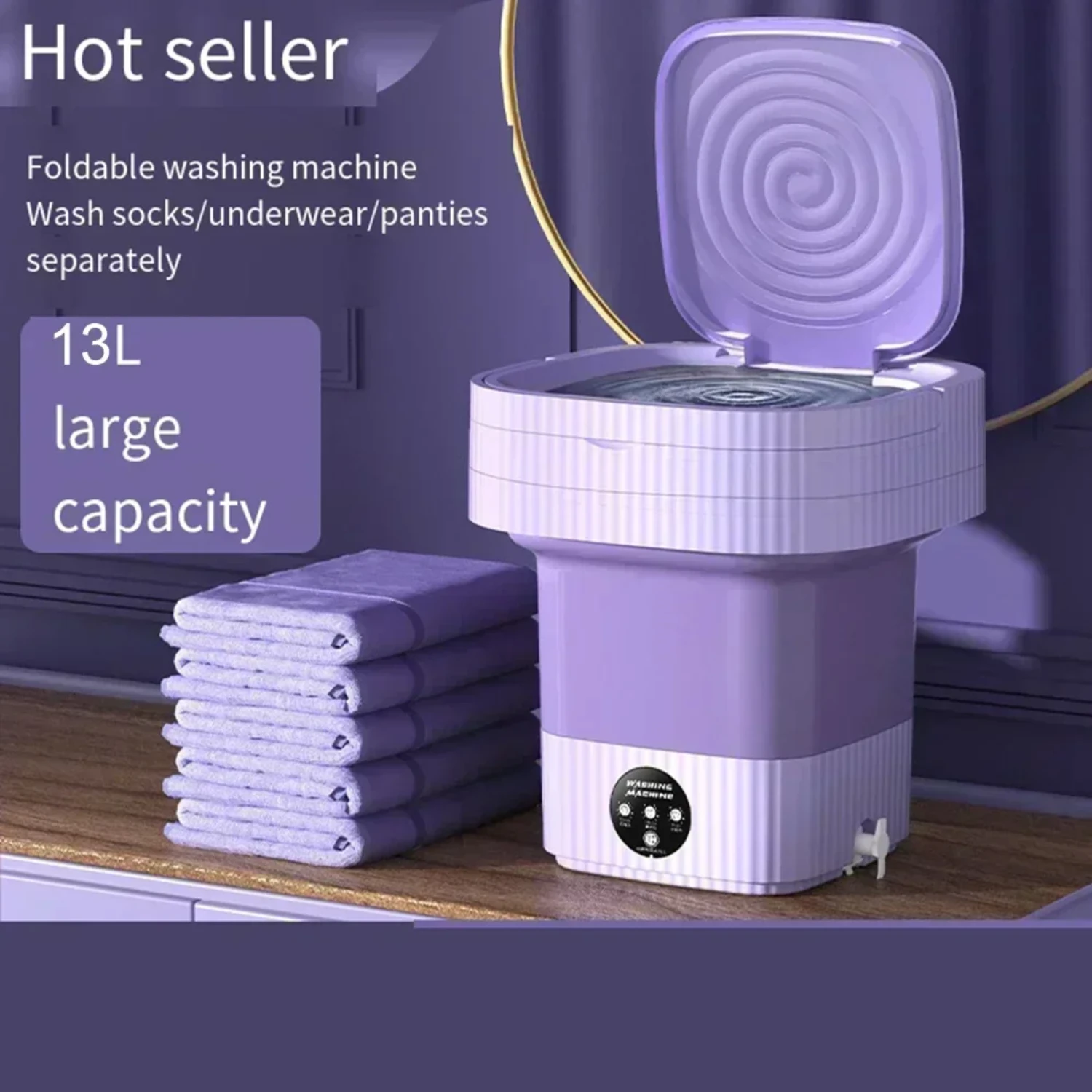 NEW Ideal for clothes washing and bucket washing, this portable mini washing machine with spin dryer boasts ultrasonic technolog