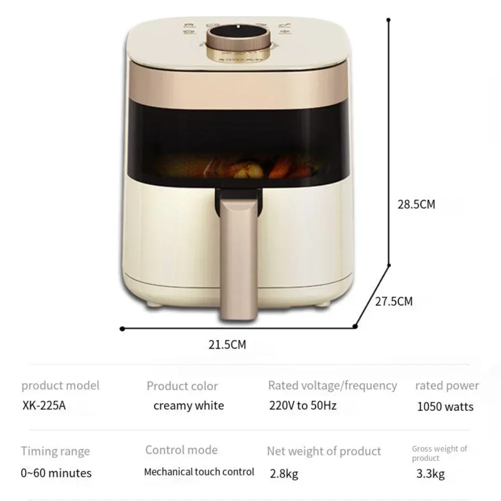 4.5L Air Electric fryer Household multifunctional intelligent oil-free smokeless electric air fryers Large capacity airfryers