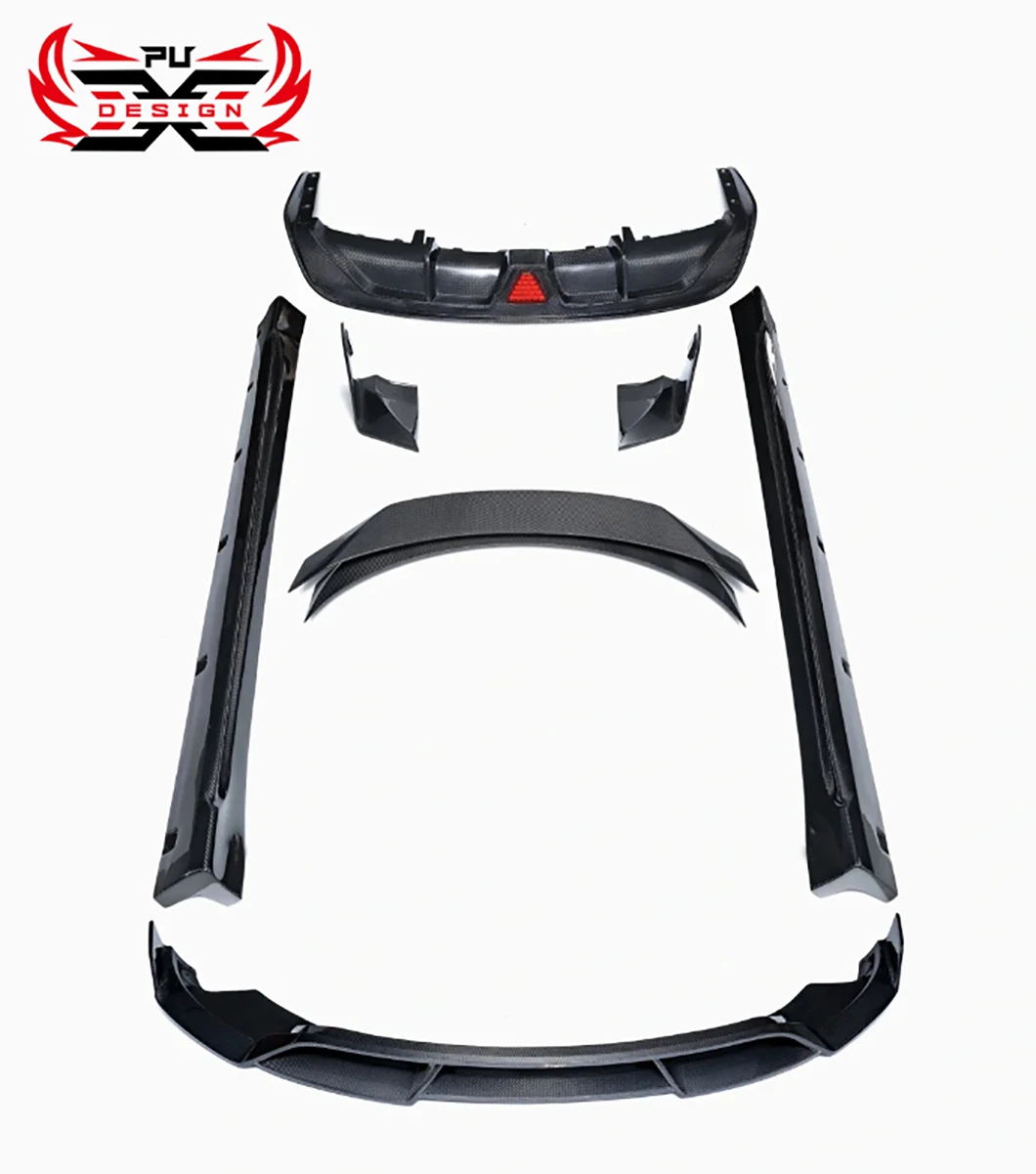 

For Tesla Model 3 Highland 2023+ Carbon Fiber Front Lip Side Skirts Rear Diffuser Spoiler Wing Rear Shunt C Style Body Kit