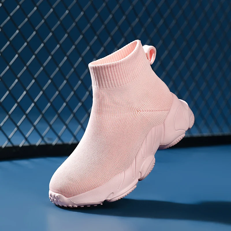 Children Fashion Boots Girls Non-slip Child Tactical Sneakers Kids Black Boots Big Kid Shoe Summer Spring Light Sock Boots Pink