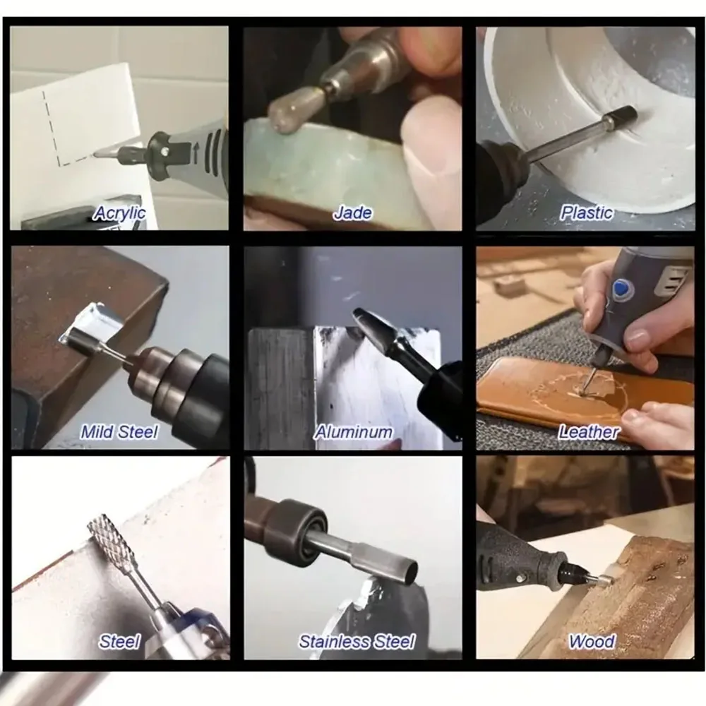 3Mm Chuôi Vẽ Hợp Kim Vonfram Xay Cắt Dụng Cụ Xoay Burr Đôi Cắt Kim Cương Quay Dremel Kim Loại Gỗ Mài Điện