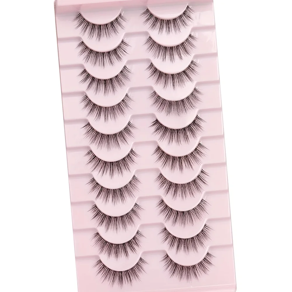10 paar verpakking valse wimpers 3D wimpers natuurlijke look nepwimpers heldere band 14 mm wimpers zacht volume wimpers