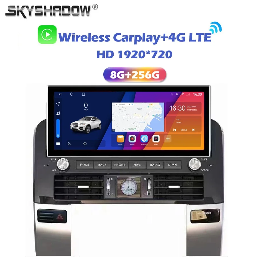 

Carplay Auto 8G+256G Android 13.0 QLED Car DVD Player GPS map WIFI Bluetooth Radio For Toyota Prado 120 2003-2009 Lexus gx470