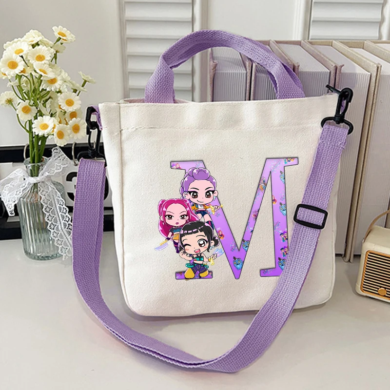 

KPop Demon Hunters сумка студенческая сумка для книг фильм музыкальная сумка для девочек женская дорожная парусиновая сумка через плечо дорожная сумка