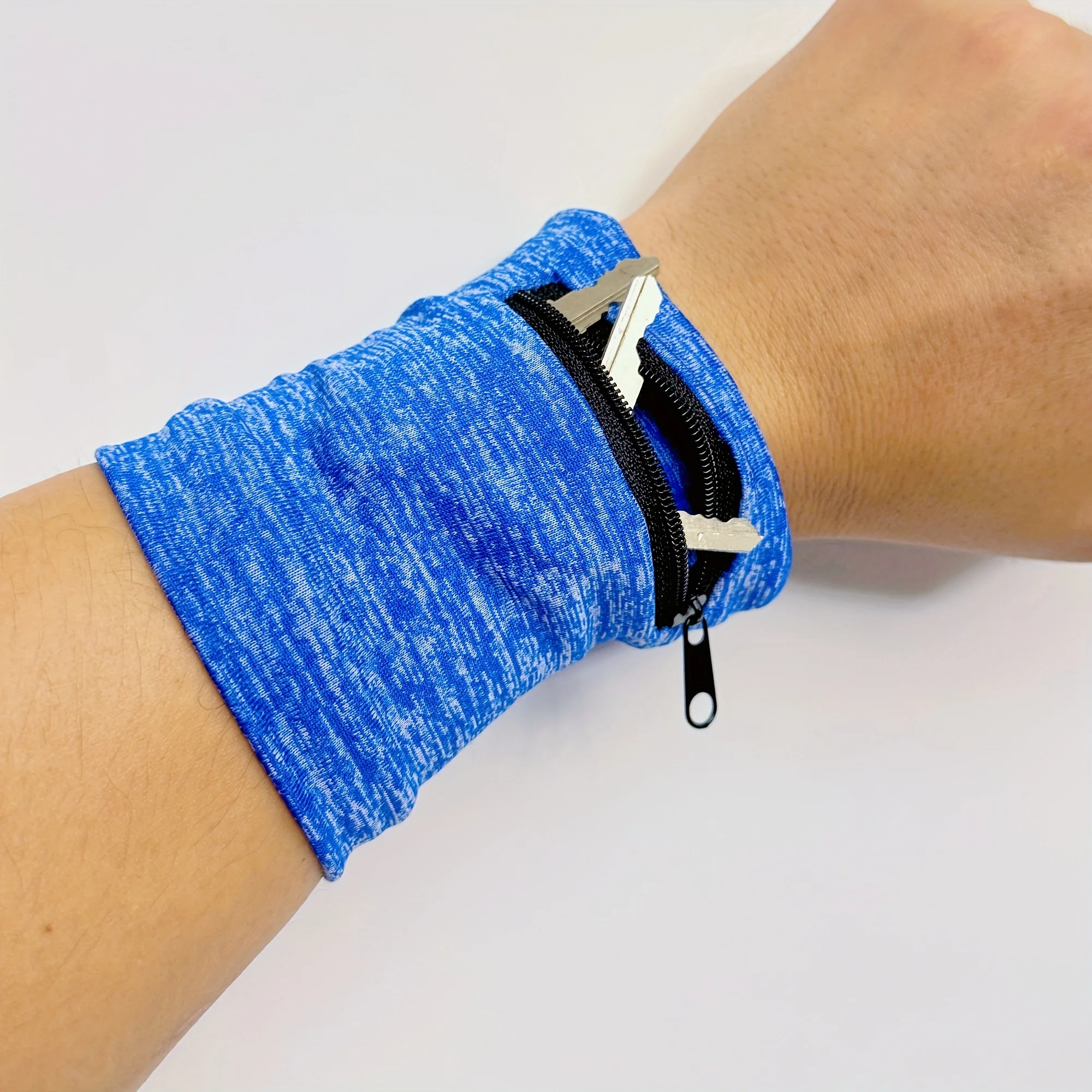 Leichte Laufarmtasche mit Reißverschluss für Handy, Schlüssel, Karten, Schweißband, Fitness, Sport, Radfahren, Armtasche – Detail 10