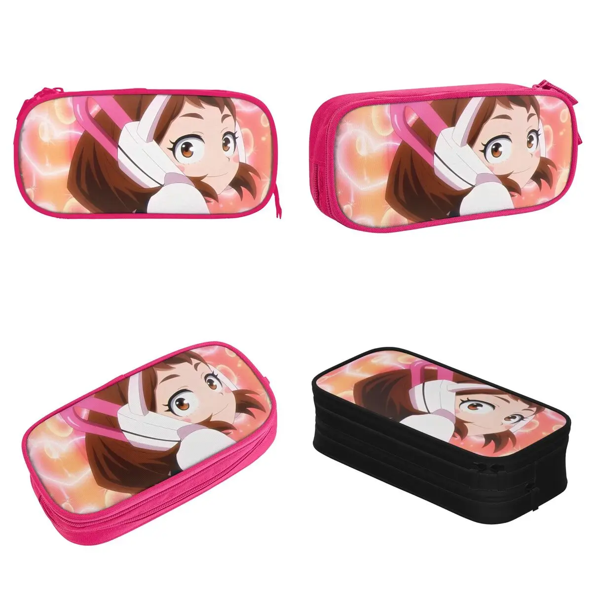 My Hero Academia Uraraka Anime Pencil Case Pencil Pouch Pen for Girls Boys Large Storage Bags School Supplies Zipper Stationery