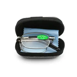 Portable Folding Reading Glasses High Definition Metal Presbyopic Eyeglasses Ultralight Prescription Eyewear Women Men with Case