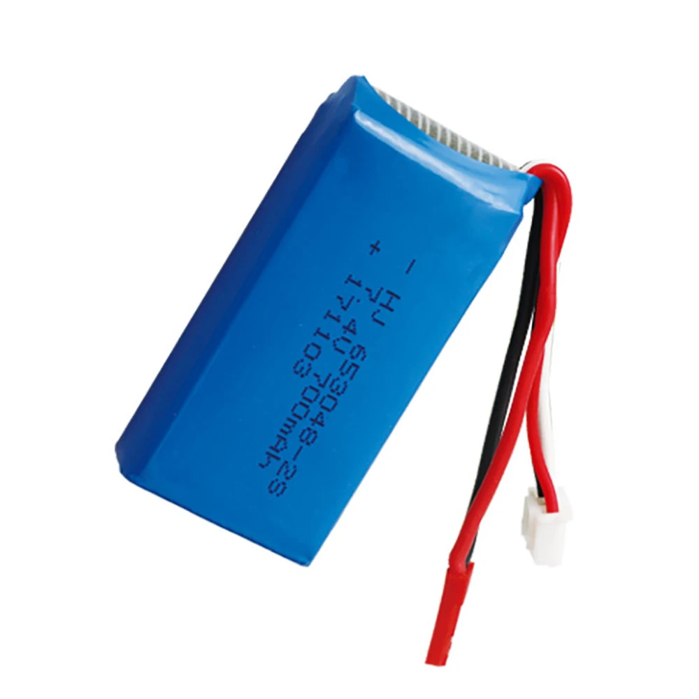 Bateria Lipo para peças de aeronaves de controle remoto, 7.4V, 700mAh, 653048 25C, Syma F1, Feilun FT007, FX059, FX176, RC Boat Spare