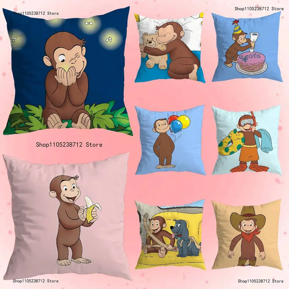 

C-Curious Mokey G-George Pillowcase Pillowslip Cushion Plush Boys Girls Cartoon Anime Kawaii Decoration Kids Birthday Cute Gifts