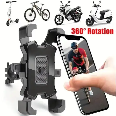 1/2 adet 360 °   Döndürülebilir ve Ayarlanabilir Bisiklet/Motosiklet Telefon Tutucu - Darbeye Dayanıklı, Kaymaz Telefon Tutucu - Dayanıklı ABS Malzeme
