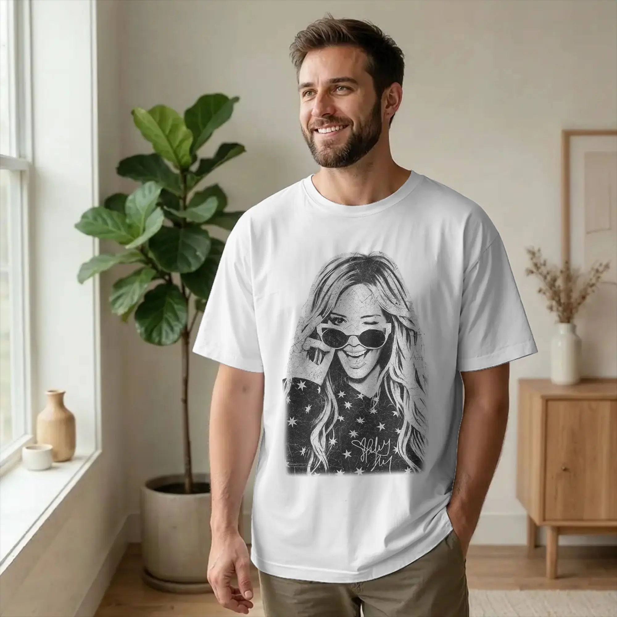 Vintage Hilary Duff Vintage 90s T-Shirt Men Cotton T Shirt Why Not Spread Your Wings And Fly Tee Shirt Birthday Gift Tops