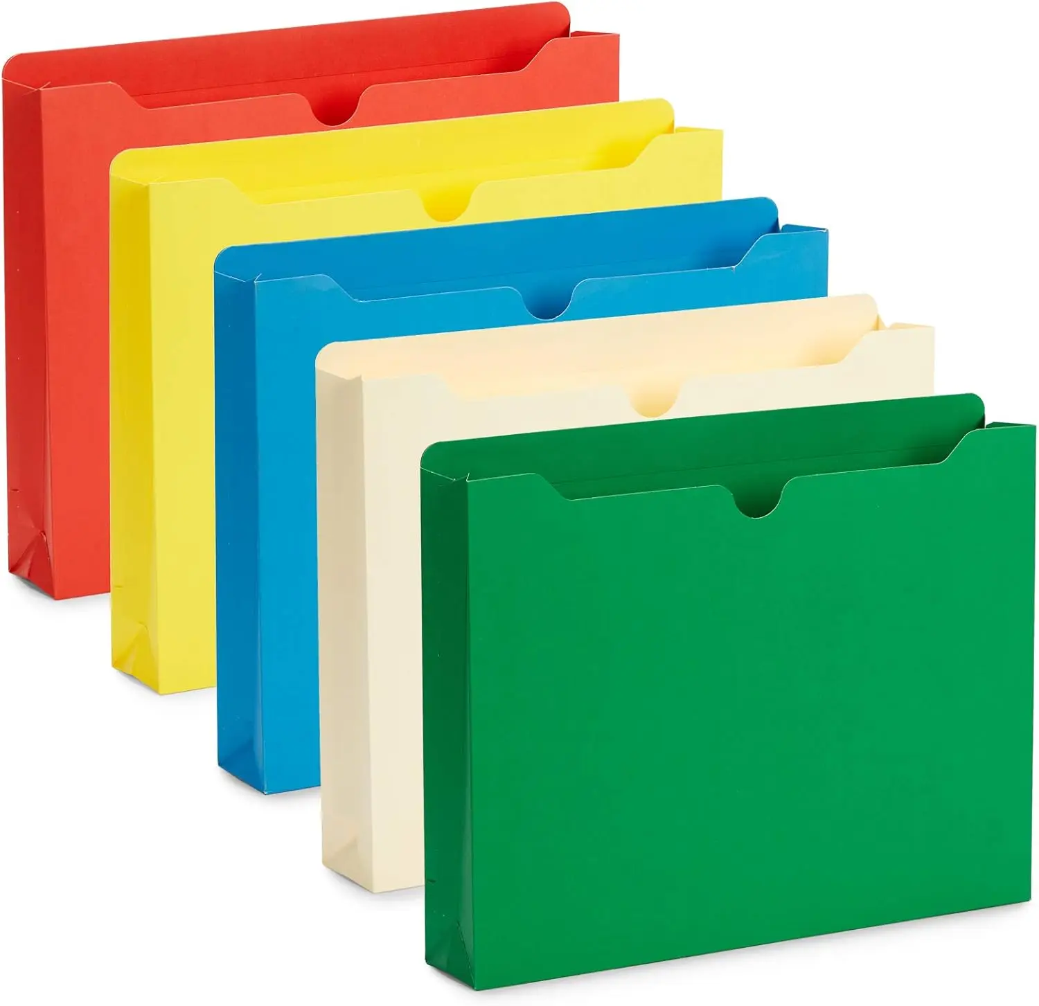 

2 Inch File Jackets, Expandable Folders, Heavy Duty 2 Inch Expansion Pocket File Folders Letter Size, Assorted Colors, Reinfo