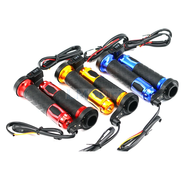 Lmodri-manopla para motocicleta atv, punho aquecido elétrico, guidão de 22mm, 7/8 polegadas, aquecedor de mão, alumínio, 12v