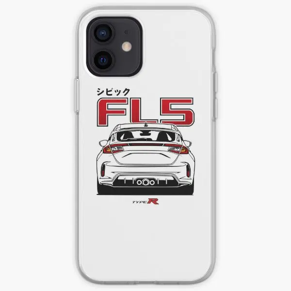 Civic Type R Fl5 Black Print Iphone Toug  Phone Case Customizable for iPhone 6 6S 7 8 Plus X XS XR Max 11 12 13 14 Pro Max Mini