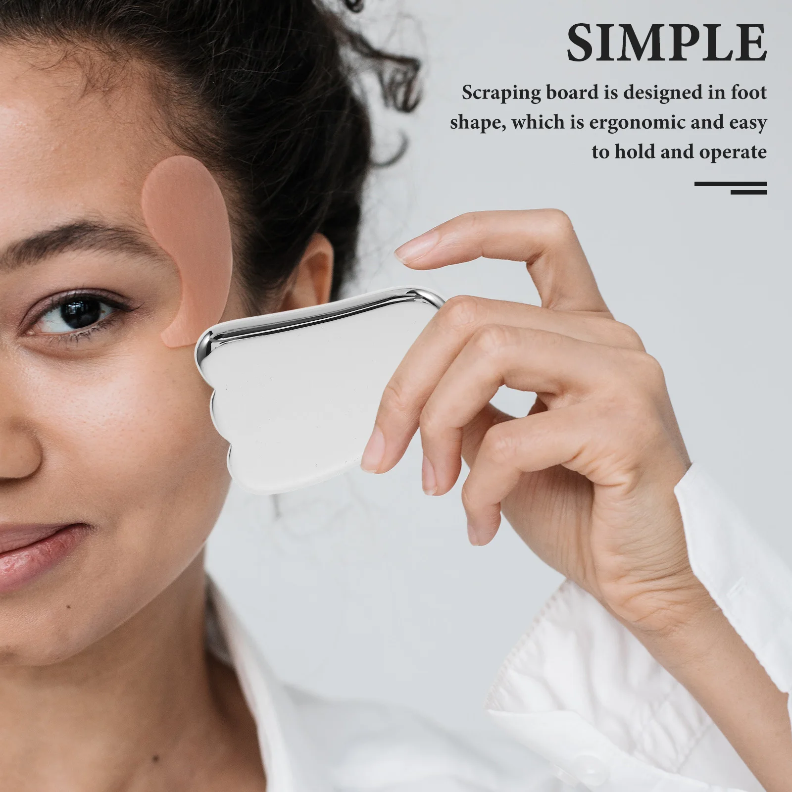 

H held Foot Shape Scraper Black Color Face Body Massager Gua Sha Scraping Board Metal Material Smooth Edges Non Scratch Durable