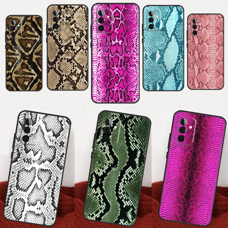 Snake Skin Print Cover For Samsung Galaxy A14 A24 A34 A54 A13 A23 A33 A53 A73 A12 A22 A32 A52 A71 A51 Case