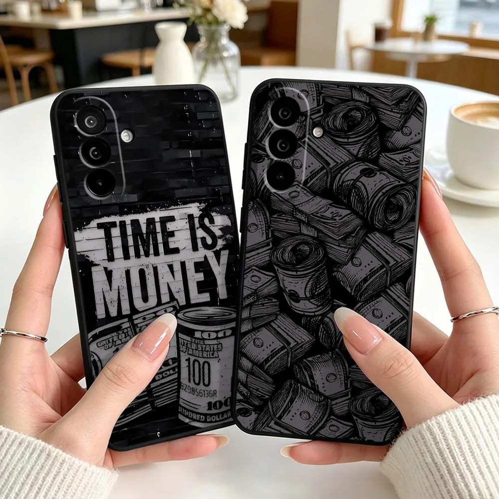 Design Dollar Banknote Pattern Phone Case For Samsung Galaxy A71 A56 A55 A54 A53 A51 A50 A41 A40 A20e A16 A06 A05 Black Cover