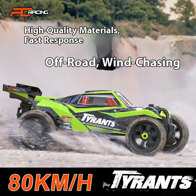 Pdracing 1:8 Tyrant T8 Off Road Field Truck Remote Control Car Electric Brushless 4wd Model Toy 80km/H 3670 1950kv Four Gears