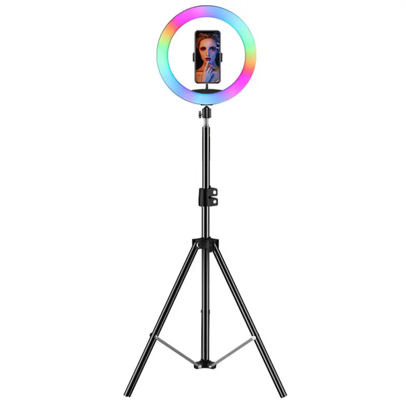 جديد 10 بوصة rgb لايف ستريم ملء ضوء حلقة ضوء Ringlight كاميرا التجميل صور الدعامة التصوير الفوتوغرافي