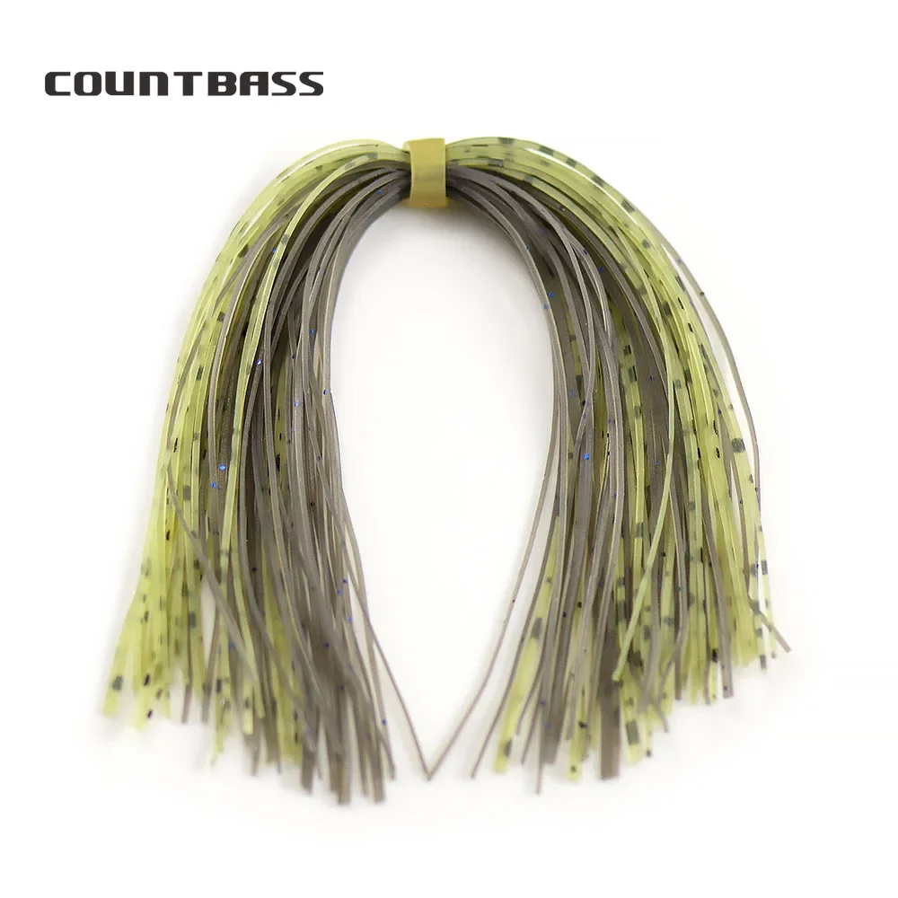 Coutbass 20 Bundles Silicone Thin Rubber Skirts-Fine Cut Fishing Accessories for Jigheads Spinnerbait Buzzbais Fishing Lure