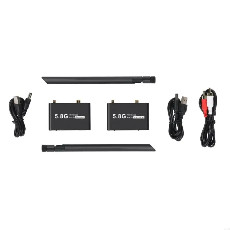 

462B Wireless Sound Transmitter Receiver 160FT Ranges Wireless Sound Adapter ABS Amplifier Connector for Speakers Amplifiers