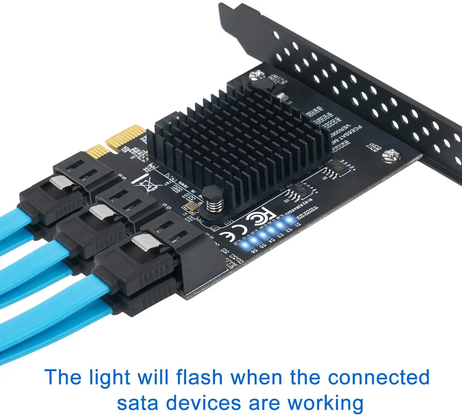 Adaptateur interne PCI-E SATA 1X 4X à 6/8/10 ports, disque dur SATA 3.0, carte 6 000 à 6 Go, prise en charge d'une large gamme de systèmes