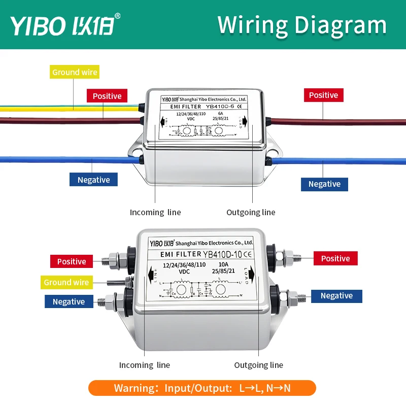 Filtro alimentatore CC YIBO 220 V anti-interferenza YB410D