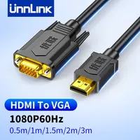 Unnlink HDMI to VGA Cable 1080P 60Hz HDMI Signal Source Connect to VGA Monitor Projector