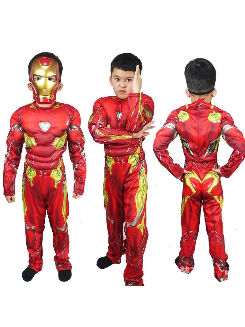 New Iron Man Costume Children's loween Par Performance  Outfit Boys' Cosplay Clothes Nylon Material Made in China