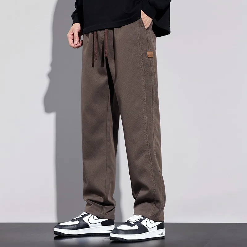 2025 New Men's Autumn Winter Casual Work Pants Straight Leg Jogging Pants Thickened Plus Size Pants Street Wear Hip-hop Pants